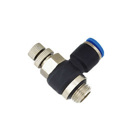 Válvula de control ajustable de cobre amarillo de la válvula reguladora del hilo de G del botón de las colocaciones de tubo neumático de NSE-G