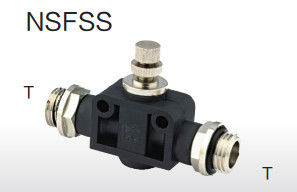 Calidad  Plastic Body Pneumatic Tube Fittings NSFSS Knob Throttle Valve Two Thread Sides Straight Fábrica