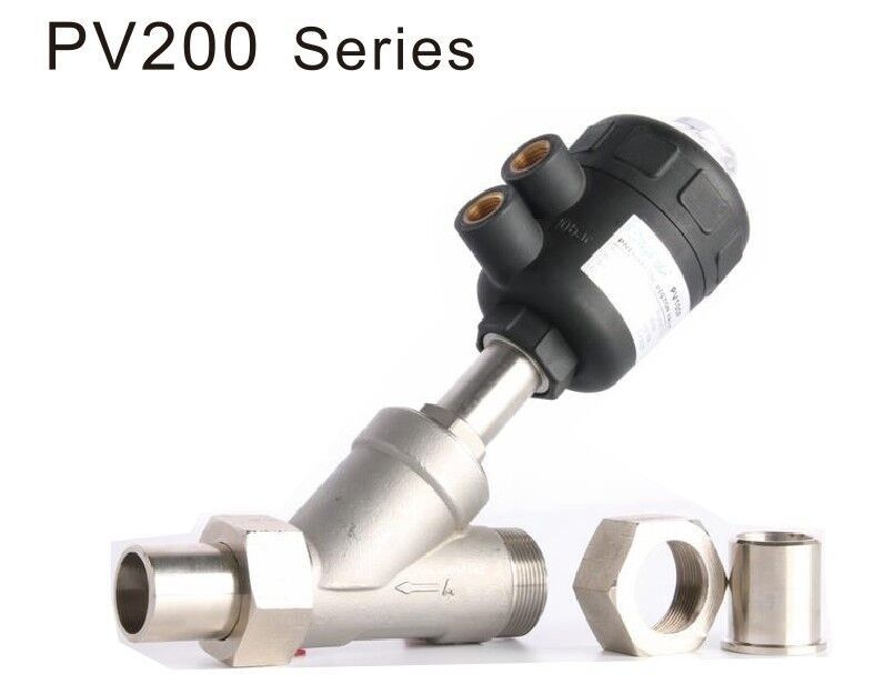 Serie PV200 válvula de Seat del ángulo de 2/2 maneras para el medio hasta + 180℃ DN15 ~ 65